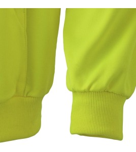 Men's yellow Pioneer fleece hoodie 7 oz made of high-visibility polyester, sold individually