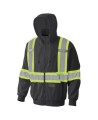 Men's Black Pioneer fleece hoodie made of high-visibility polyester 10.5 oz, sold individually