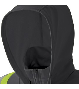 Men's Black Pioneer fleece hoodie made of high-visibility polyester 10.5 oz, sold individually