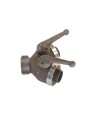 Gate-wye with individual control valve, 1-1/2'' female NH swivel inlet to two 1'' male NPSH outlets