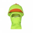 Hi-viz yellow acrylic knit balaclava designed for safety helmets to keep head, face and neck warm, sold individually