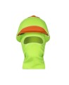 Hi-viz yellow acrylic knit balaclava designed for safety helmets to keep head, face and neck warm, sold individually