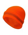 Tuque d’hiver orange haute visibilité, 100% acrylique, taille unique, vendu à l’unité