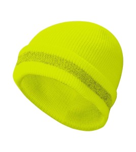 Tuque d’hiver jaune haute visibilité, 100% acrylique, taille unique, vendu à l’unité