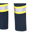 Pioneer FR-tech Model 7764, Arc 2 rated, 7 oz. navy blue flame-retardant cargo pants with high-visibility stripes, various sizes