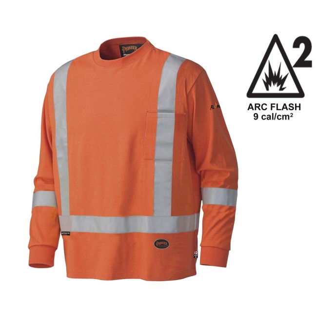 Pioneer long-sleeve flame-retardant shirt orange 7,5 oz (250 g/m2) sold individually