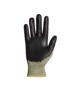 Woven gloves in flame-retardant fiber, ARC2 arc-resistant, neoprene-coated palm, made in Canada, sold by the pair