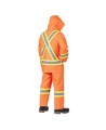 Waterproof, flame-retardant, high-visibility orange safety coat, model 5892 Pioneer Flame-Gard, sizes XS to 7 XL