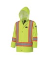 Waterproof, flame-retardant, high-visibility yellow safety coat, model 5894 Pioneer Flame-Gard, sizes XS to 4 XL