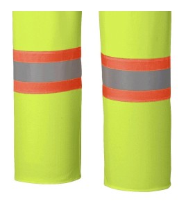 Waterproof, flame-retardant, high-visibility yellow safety bib pant, model 5895 Pioneer Flame-Gard, sizes XS to 4XL