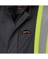 Waterproof, flame-retardant, black low-visibility safety coat, model 5894BK Pioneer Flame-Gard, sizes XS to 4 XL