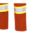 Pioneer FR-tech 7 oz, Arc 2 rated, Model 7765, orange flame-retardant cargo pants with high-visibility stripes, various sizes