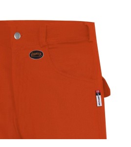 Pioneer FR-tech 7 oz, Arc 2 rated, Model 7765, orange flame-retardant cargo pants with high-visibility stripes, various sizes