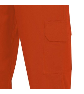 Pioneer FR-tech 7 oz, Arc 2 rated, Model 7765, orange flame-retardant cargo pants with high-visibility stripes, various sizes