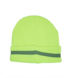 Yellow High-visibility winter toque, 100% acrylic, one size, sold individually