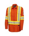 Safety shirt, orange Hi-vis, FR-TECH 7 oz fireproof, size small to 4XL, Pioneer V2540460, model 7743, sold by unit