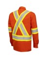 Safety shirt, orange Hi-vis, FR-TECH 7 oz fireproof, size small to 4XL, Pioneer V2540460, model 7743, sold by unit