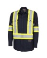 Safety shirt, navy blue, FR-TECH 7 oz fireproof, size small to 4XL, Pioneer V2541440, model 7742SF, sold by unit