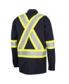 Safety shirt, navy blue, FR-TECH 7 oz fireproof, size small to 4XL, Pioneer V2541440, model 7742SF, sold by unit