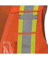 Pioneer orange high-visibility safety vest, class 2, level 2, detachable, 5 pockets, sold individually