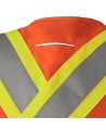 Pioneer orange high-visibility safety vest, class 2, level 2, detachable, 5 pockets, sold individually