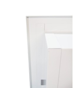 Recessed built-in cabinet for 5 lbs powder fire extinguishers, pre-painted flat white