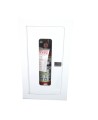 Recessed built-in cabinet for 5 lbs powder fire extinguishers, pre-painted flat white