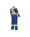 Women's 100% flame-resistant 7 oz , Pioneer 7704W royal blue safety coverall,ARC 2, with high-visibility reflective stripes