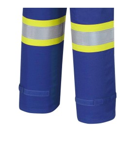 Women's 100% flame-resistant 7 oz , Pioneer 7704W royal blue safety coverall,ARC 2, with high-visibility reflective stripes