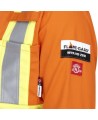 100% flame-resistant orange safety coverall, ARC 2, with high-visibility reflective stripes