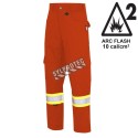 Pantalon cargo ignifugé Pioneer FR-tech 7 oz, Arc 2, modèle 7765 orange Hi-Vis, bandes haute visibilité, en grandeurs variées