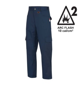 Pioneer FR-tech 7 oz, Arc 2 rated, Model 7762, navy blue flame-retardant cargo pants offer in various sizes