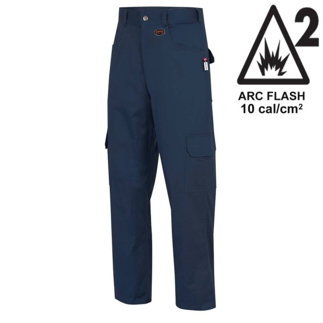 Pantalon cargo ignifugé Pioneer FR-tech 7 oz, Arc 2, modèle 7762 bleu marine en grandeurs variées