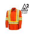 Safety shirt, orange Hi-vis, FR-TECH 7 oz fireproof, size small to 4XL, Pioneer V2540460, model 7743, sold by unit