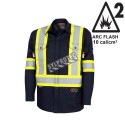 Safety shirt, navy blue, FR-TECH 7 oz fireproof, size small to 4XL, Pioneer V2541440, model 7742SF, sold by unit