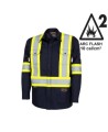 Safety shirt, navy blue, FR-TECH 7 oz fireproof, size small to 4XL, Pioneer V2541440, model 7742SF, sold by unit