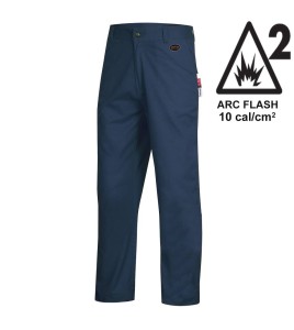 Pantalon régulier ignifugé Pioneer FR-tech modèle 7761, classé Arc 2, bleu marine 7 oz, disponible en grandeurs variées