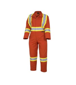 Combinaison de sécurité Pioneer pour femme orange en poly/coton 7 oz V2020450 XS à 2XL