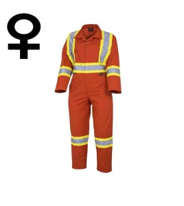 Pioneer Women's Orange Poly/Cotton 7oz V2020450, model 5514W, Coverall XS to 2XL