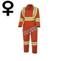 Pioneer Women's Orange Poly/Cotton 7oz V2020450, model 5514W, Coverall XS to 2XL