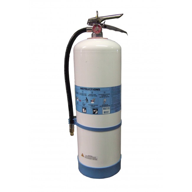 Portable fire extinguisher with demineralized water 2.5 gallons, type AC, ULC 2AC, with wall hook.