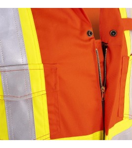 7 oz orange flame retardant coveralls, Arc Flash ARC 2, Pioneer 7705 & 7705T, hi-viz tape, leg zips