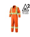 7 oz orange flame retardant coveralls, Arc Flash ARC 2, Pioneer 7705 & 7705T, hi-viz tape, leg zips