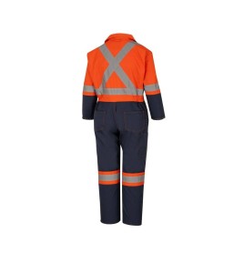 Pioneer Women's Poly/Cotton 7oz V2020450, model 5514W, 2 colors orange and navy blue coverall, XS to 2XL