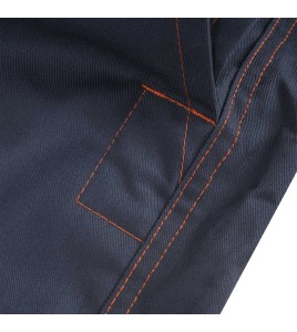 Combinaison de protection Pioneer pour femme en poly/coton 7 oz V2021450 modèle 5514WBB orange/bleue marine vendue à l'unité