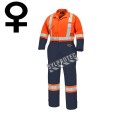 Pioneer Women's Poly/Cotton 7oz V2020450, model 5514W, 2 colors orange and navy blue coverall, XS to 2XL