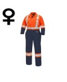 Pioneer Women's Poly/Cotton 7oz V2020450, model 5514W, 2 colors orange and navy blue coverall, XS to 2XL