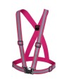 Fluorescent pink, high-visibility adjustable safety sash with 1.5 in elastic, one size fits all