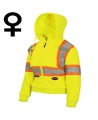 Women's orange Pioneer fleece hoodie made of high-visibility 10.5 oz polyester, sold individually