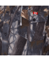 Men’s quilted polar fleece hooded in camouflage, often called a hunting shirt or lumberjack shirt, sold individually